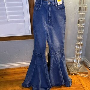 Women's Flared Blue Jeans